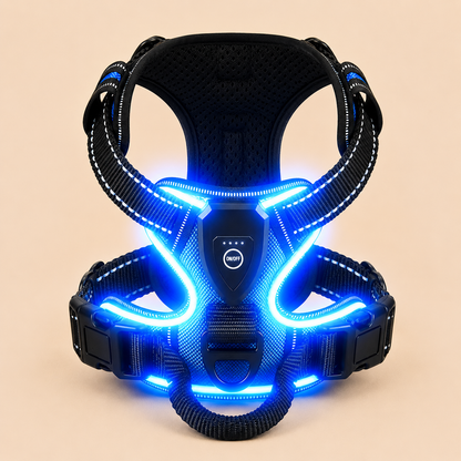 LED Light-Up Dog Harness — Rechargeable