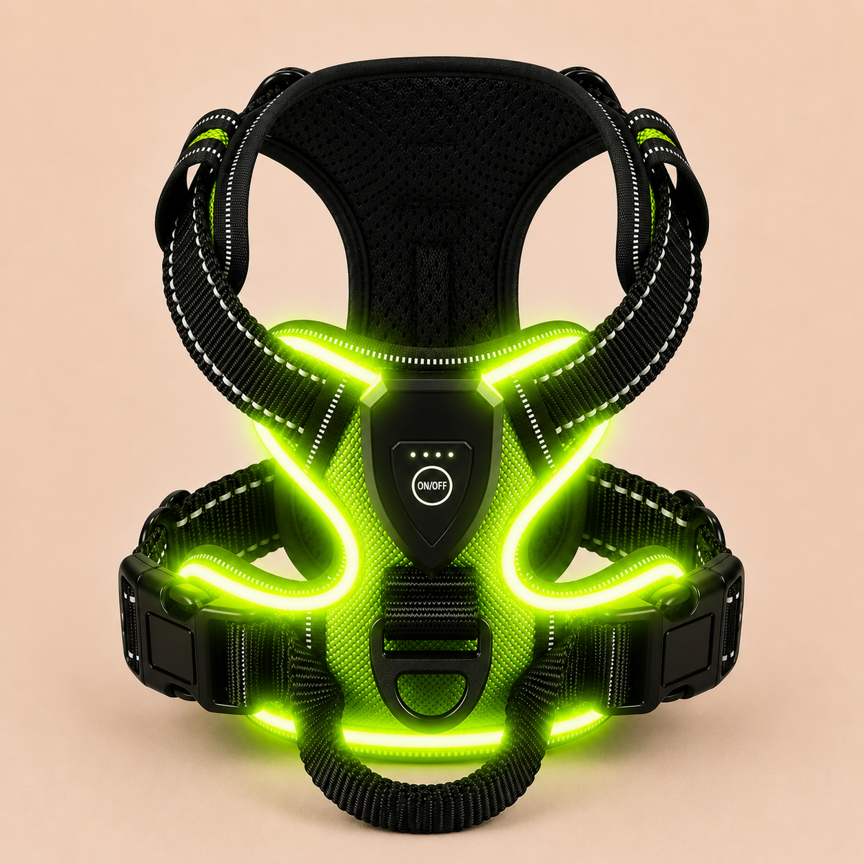 LED Light-Up Dog Harness — Rechargeable