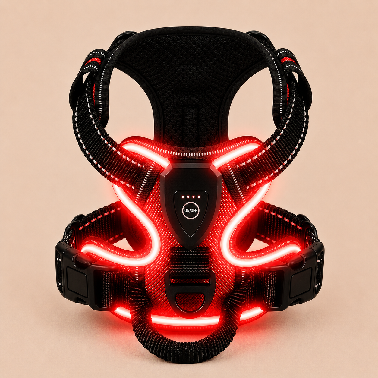 LED Light-Up Dog Harness — Rechargeable